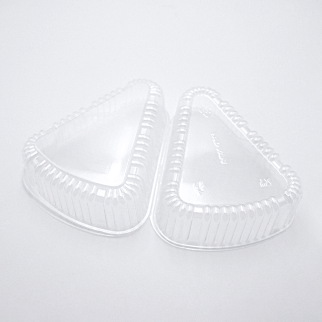 Boîte à clapet en plastique jetable de catégorie comestible d'emballage de sandwich de gâteau de triangle