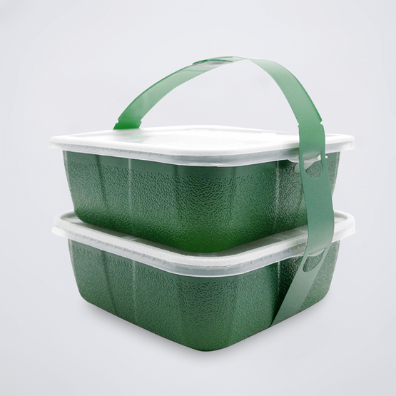 Boîte en plastique jetable de nourriture à emporter de place de compartiment divisé par double couche